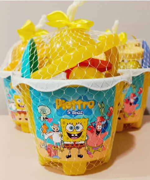 Balde de Praia Personalizado - Bob Esponja