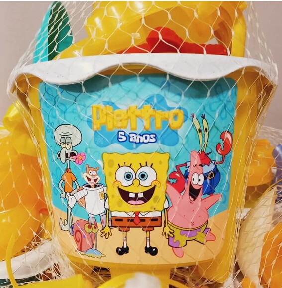 Balde de Praia Personalizado - Bob Esponja