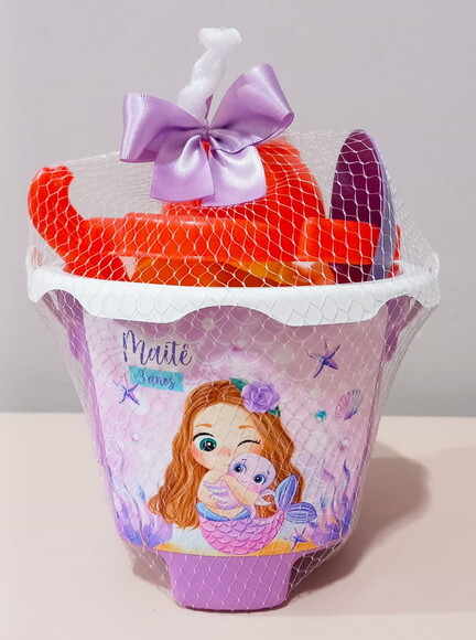 Balde de Praia Personalizado Sereia