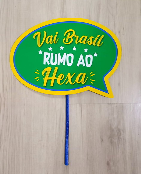 Plaquinha Divertida para Festa Futebol - Copa do Mundo