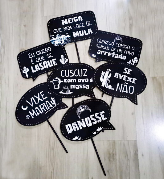 Plaquinha Divertida para Festa Frases Nordestinas