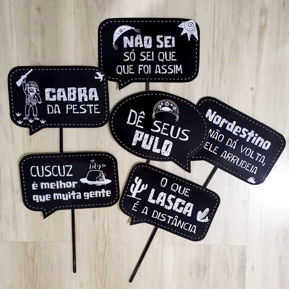 Plaquinha Divertida para Festa Frases Nordestinas
