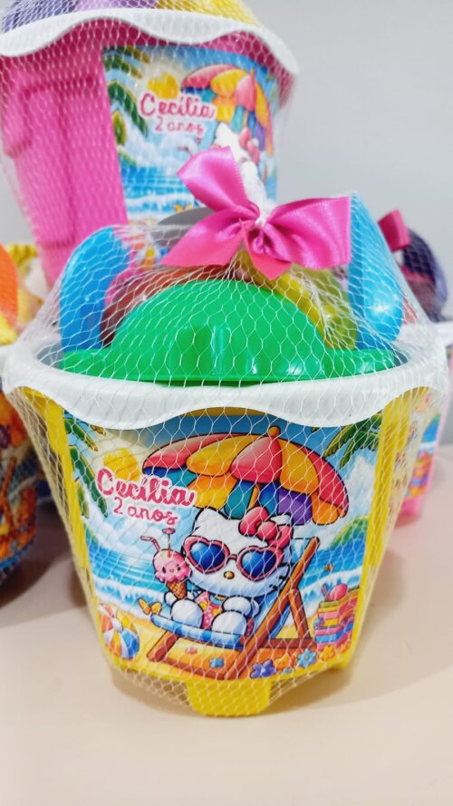 Balde de Praia Personalizado Hello Kitty