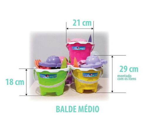 Balde de Praia Médio Personalizado Barbie