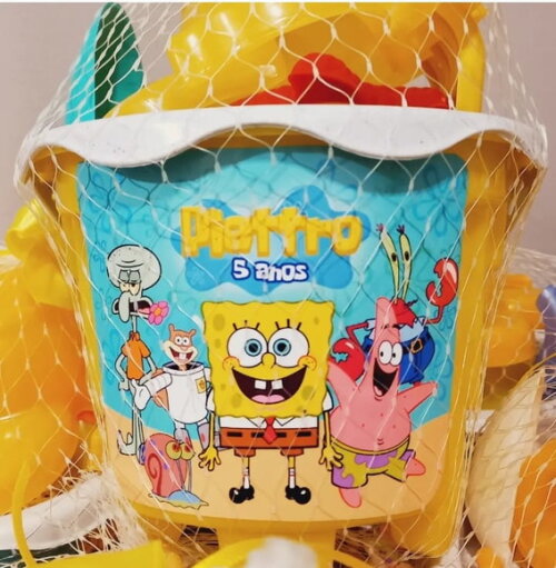 Balde de Praia Personalizado - Bob Esponja