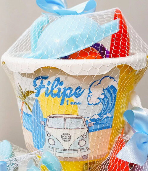 Balde de Praia Personalizado Kombi Summer Vintage