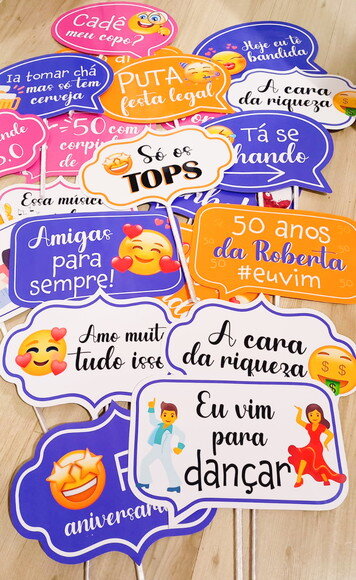 Plaquinha Divertida para Festa 50 Anos