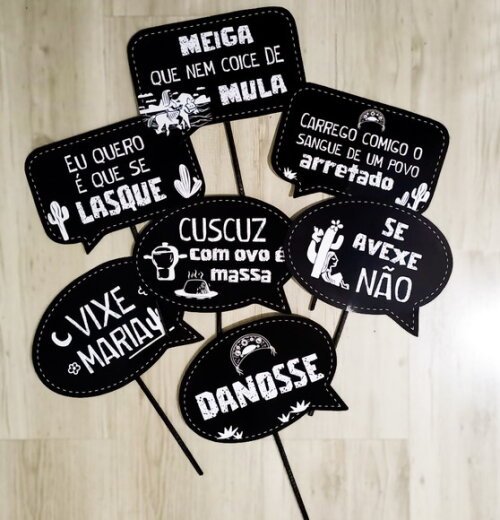 Plaquinha Divertida para Festa Frases Nordestinas
