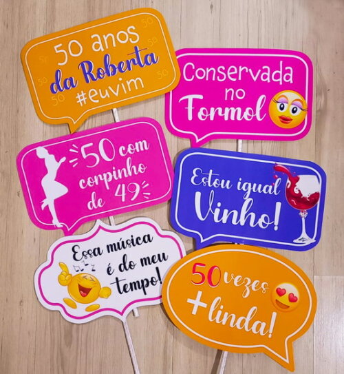 Plaquinha Divertida para Festa 50 Anos