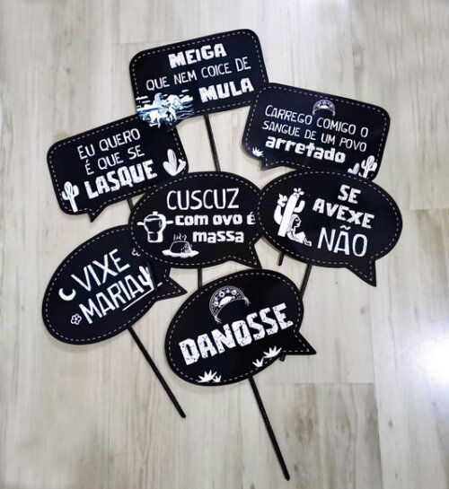 Plaquinha Divertida para Festa Frases Nordestinas