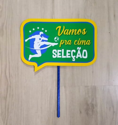 Plaquinha Divertida para Festa Futebol - Copa do Mundo