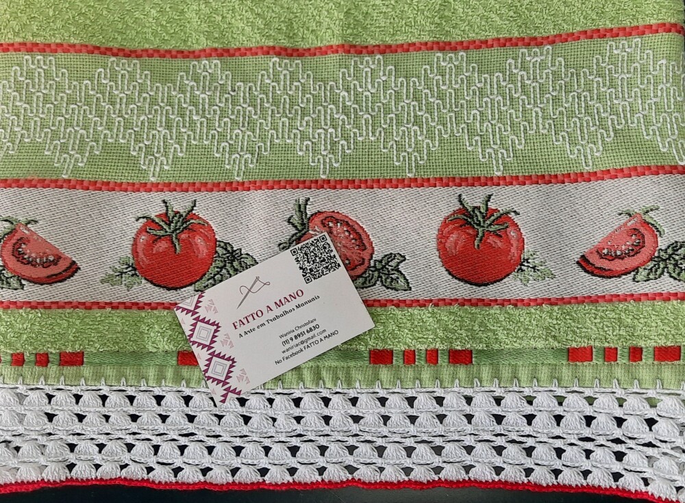 PANO DE PRATO/COPA (DOHLER) PIC NIC - VERDE COM TOMATES