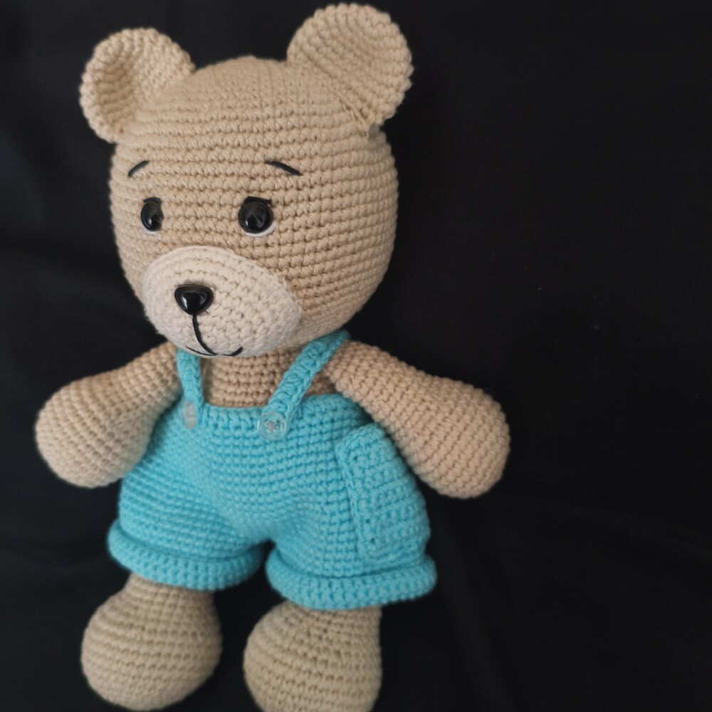 URSO COM ROUPA AZUL AMIGURUMI  URSINHO/BEBE/CRIANÇA/APEGO