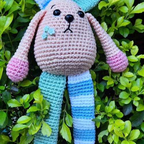 COELHO COLORIDO CORES CLARAS AMIGURUMI