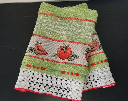 PANO DE PRATO/COPA (DOHLER) PIC NIC - VERDE COM TOMATES