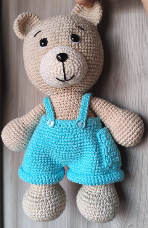 URSO COM ROUPA AZUL AMIGURUMI  URSINHO/BEBE/CRIANÇA/APEGO