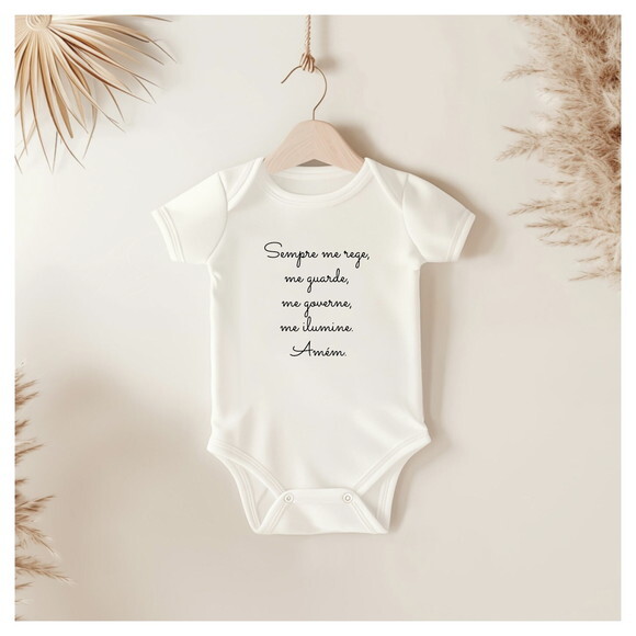 Body Bebê Frase Oração Santo Anjo