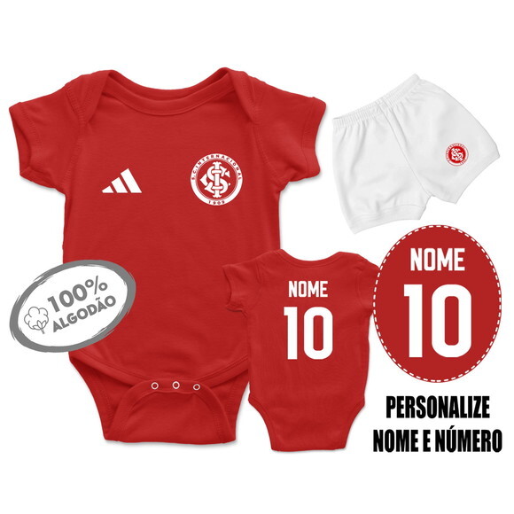 Conjunto Body Personalizado Futebol Inter Internacional 2025