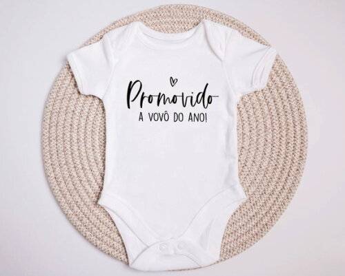Body Anúncio Gravidez Promovida Vovó Vovô Avós do Ano