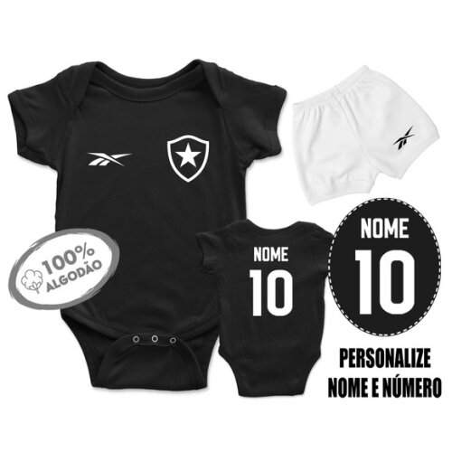 Conjunto Body Bebê Personalizado Botafogo 01