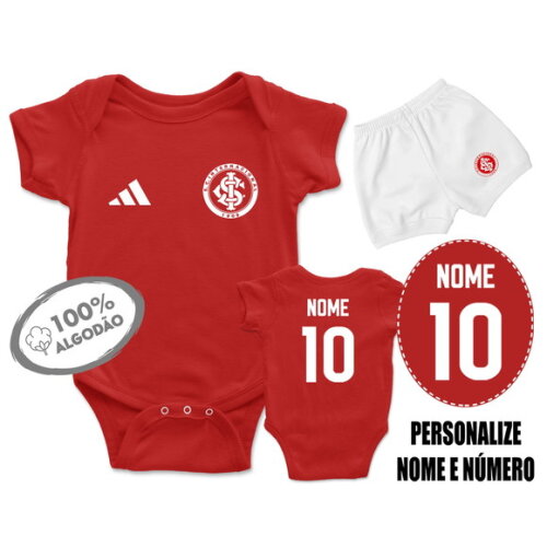 Conjunto Body Personalizado Futebol Inter Internacional 2025