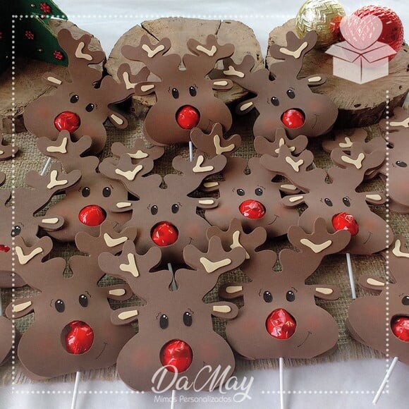 Porta Pirulito Rena de Natal