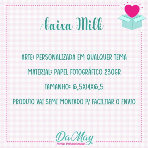 Caixa Milk Personalizada - Lembrancinha Menino