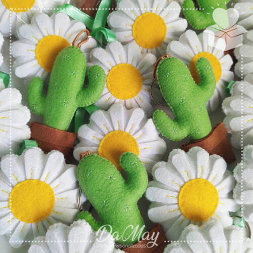 Chaveiro Flores e Cactos