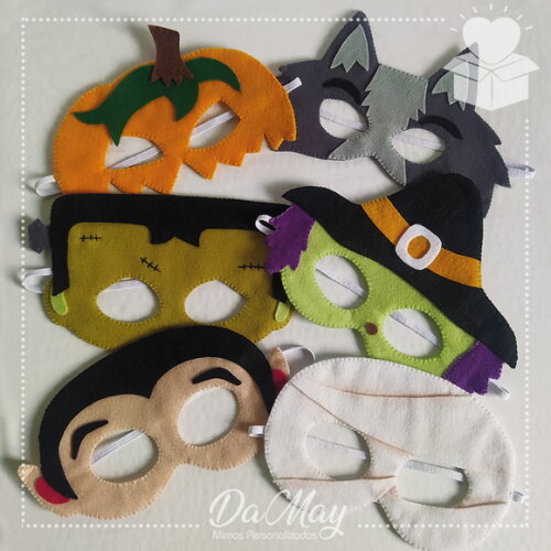 Máscaras Halloween Feltro - Kit