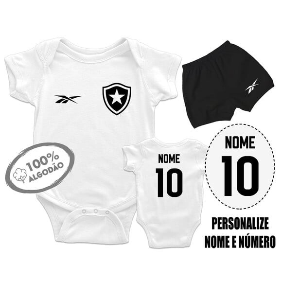 Conjunto Body Bebê Personalizado Botafogo 01