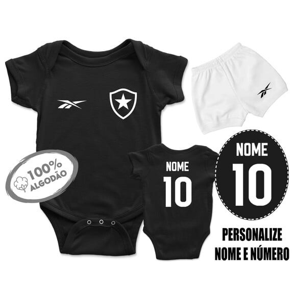 Conjunto Body Bebê Personalizado Botafogo 01