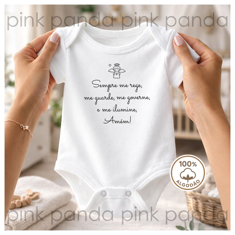 Body Bebê Frase Oração Santo Anjo