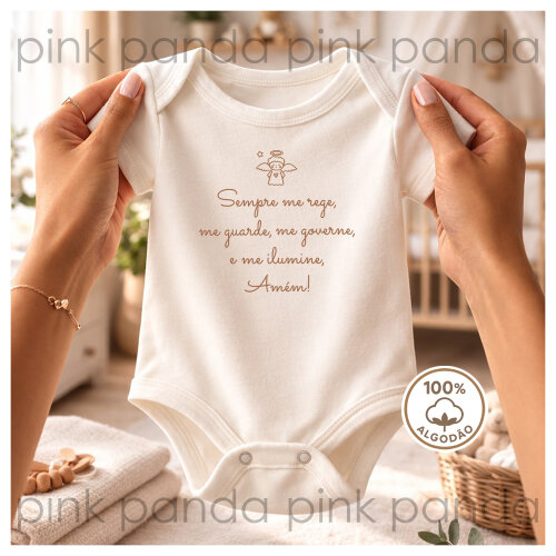Body Bebê Frase Oração Santo Anjo