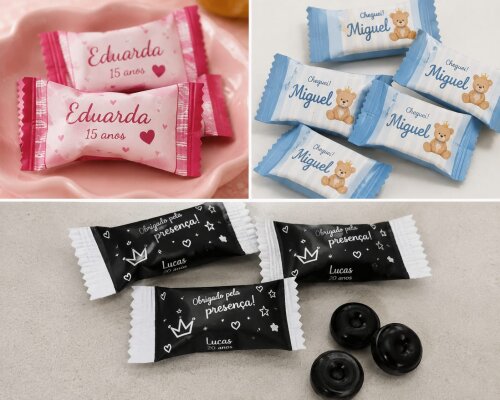 Kit 50 Balas Personalizadas para Lembrancinha