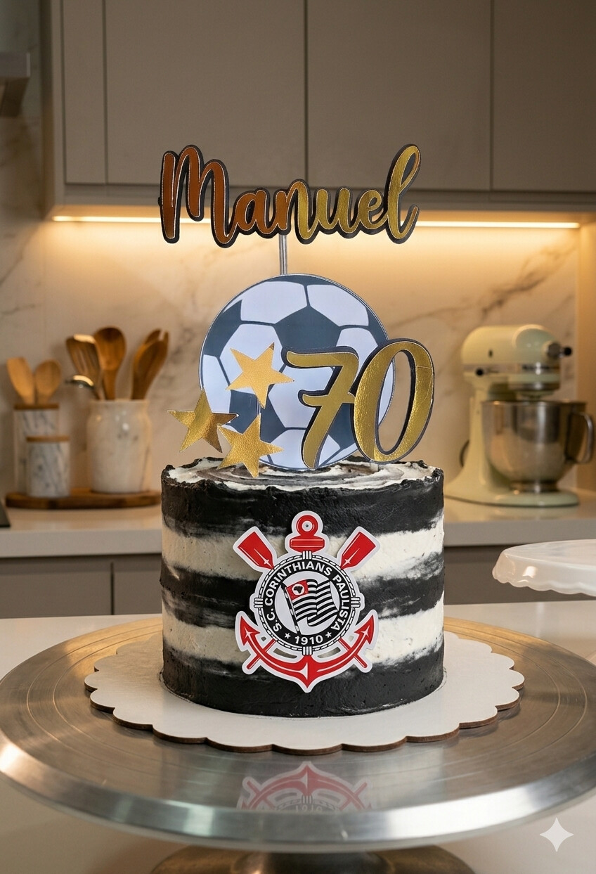 Topo de bolo Corinthians