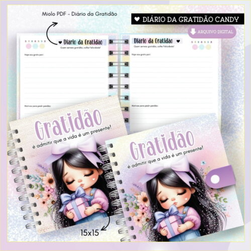 Compre 1 Leve 6 Arquivo Digital Diário Gratidão Ref 1718