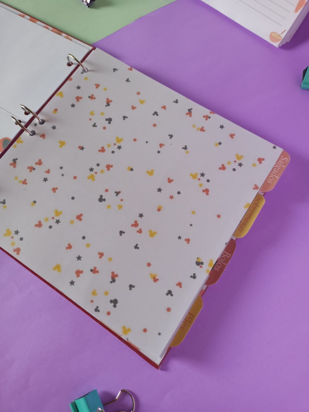 Caderno de receitas argolado