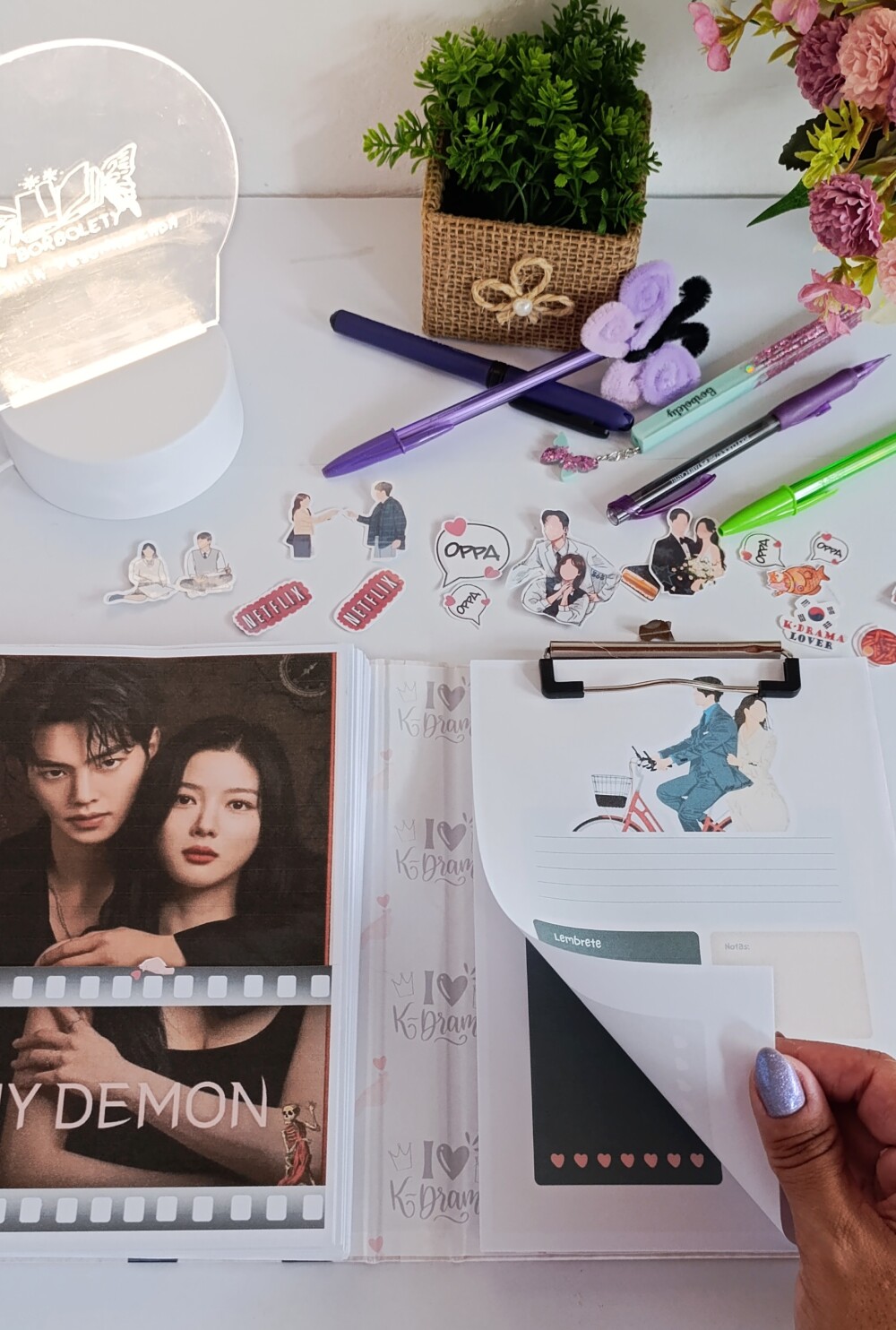 Caderno duplo Ficha de Doramas