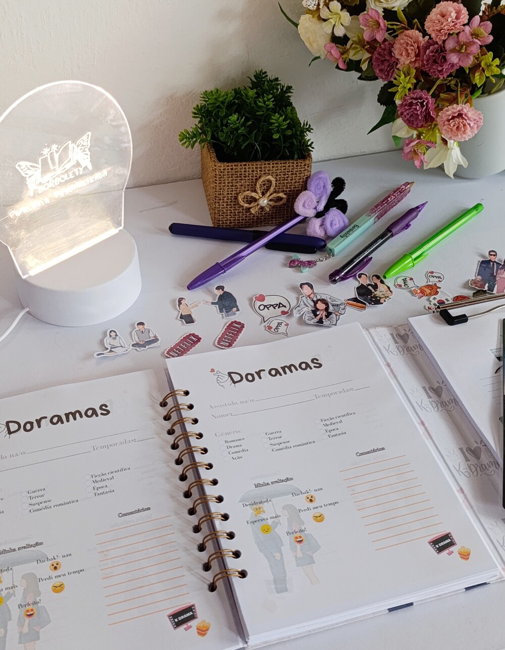 Caderno duplo Ficha de Doramas