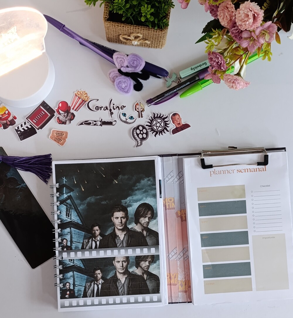 Caderno duplo Ficha de filmes e séries