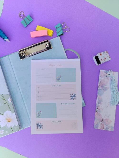 Caderno diário da gratidão duplo com bloco de planejamento