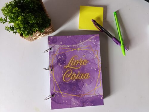 Caderno livro caixa argolado