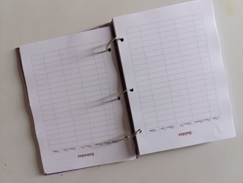 Caderno livro caixa argolado