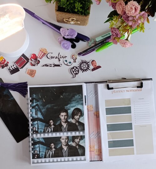 Caderno duplo Ficha de filmes e séries