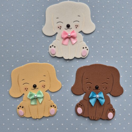 Apliques Cachorrinhos em EVA