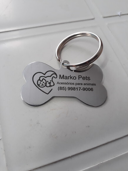 50 Chaveiros Pet Personalizado - Ossinho -plaquinha Pingente