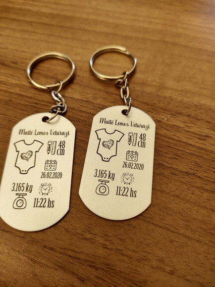 Chaveiro tag Nascimento - Linha Bebê
