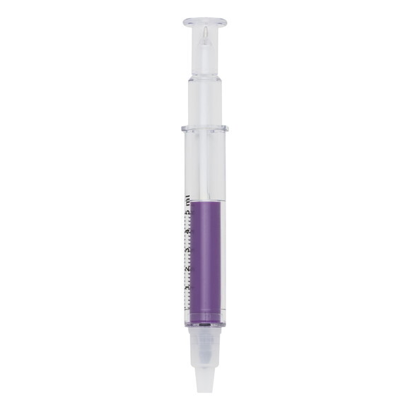 Kit Caneta Plástica Seringa Marca Texto - 006 100 Unidades