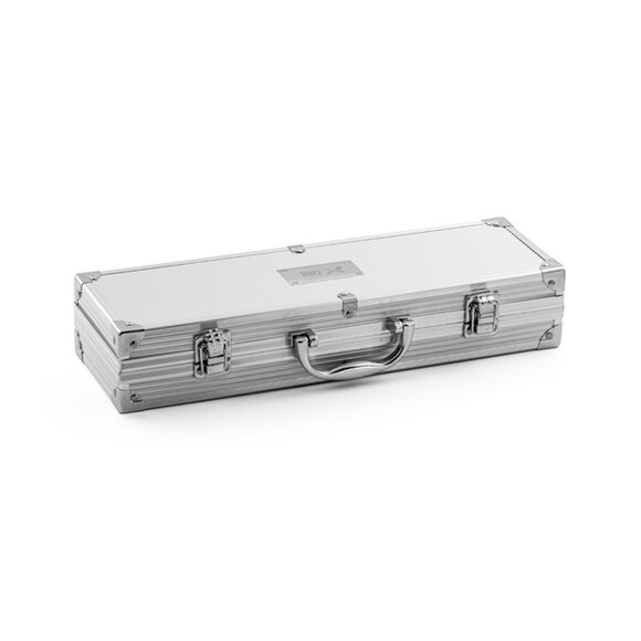 Kit Churrasco Personalizado 4 Pças em Maleta Aluminio 94141