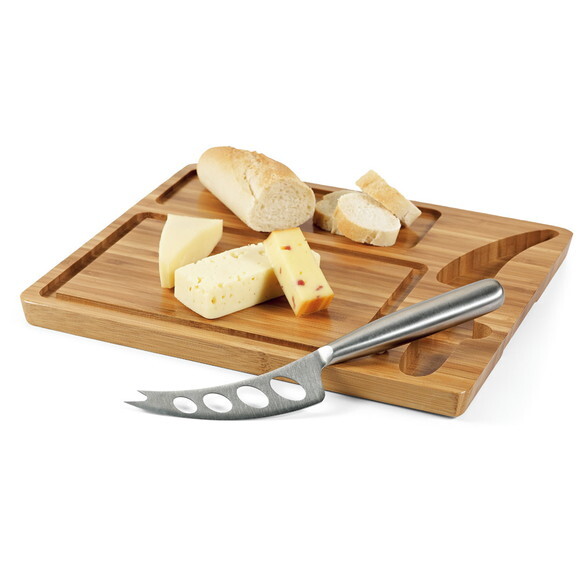 Kit Queijo Grande Tabua Bambu com Faca Inox - Luxo - 93975